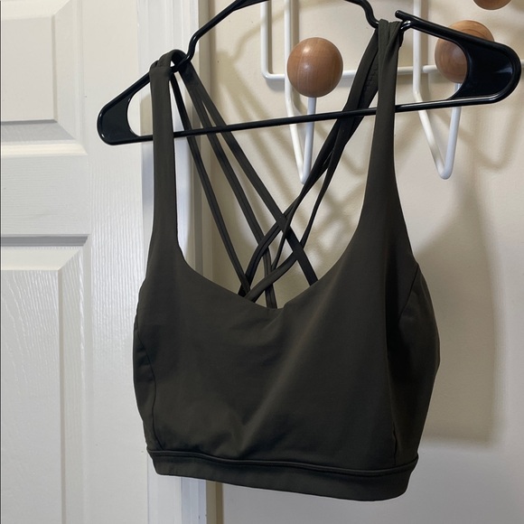 Lululemon Athletic Free To Be Serene Bra Dark Olive Green - 12 - Picture 2 of 6